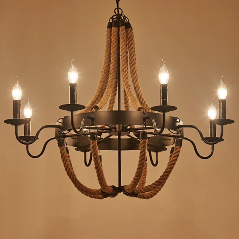 Industrial Loft Charm Pendant Light With Twine