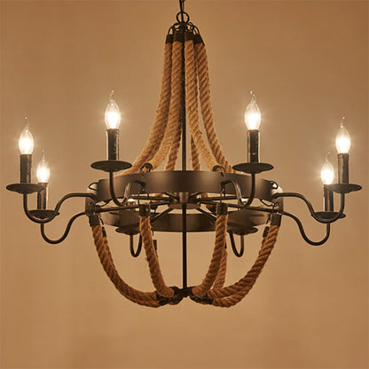 Industrial Loft Charm Pendant Light With Twine