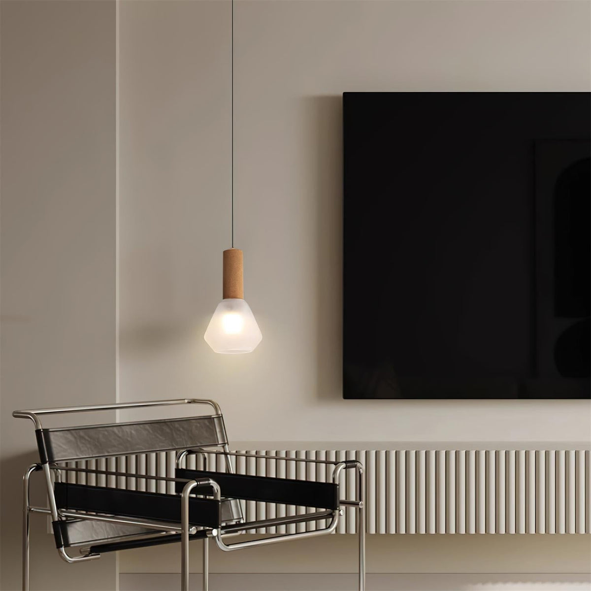 Soft Glow Pendant Light With Frosted Glass