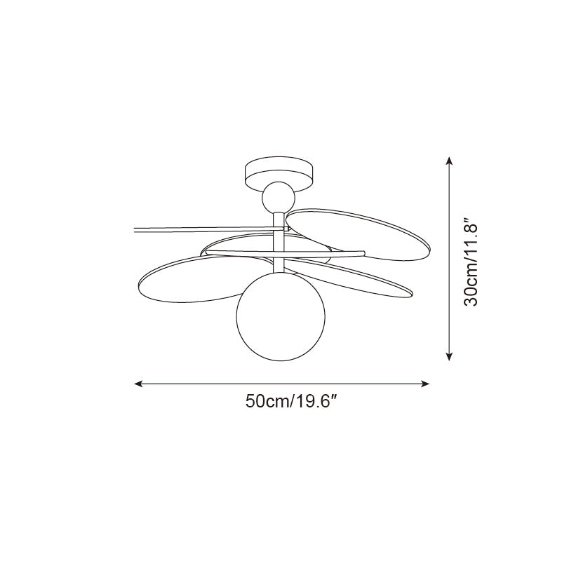 Ceiling Light With E14 Socket Triple Head Walnut Wood