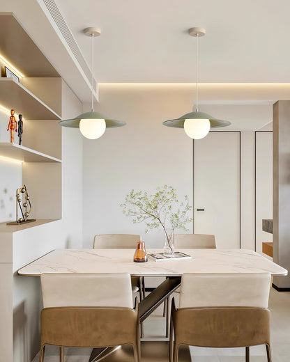 Glass Shade Metal Pendant Light For Warm Ambience