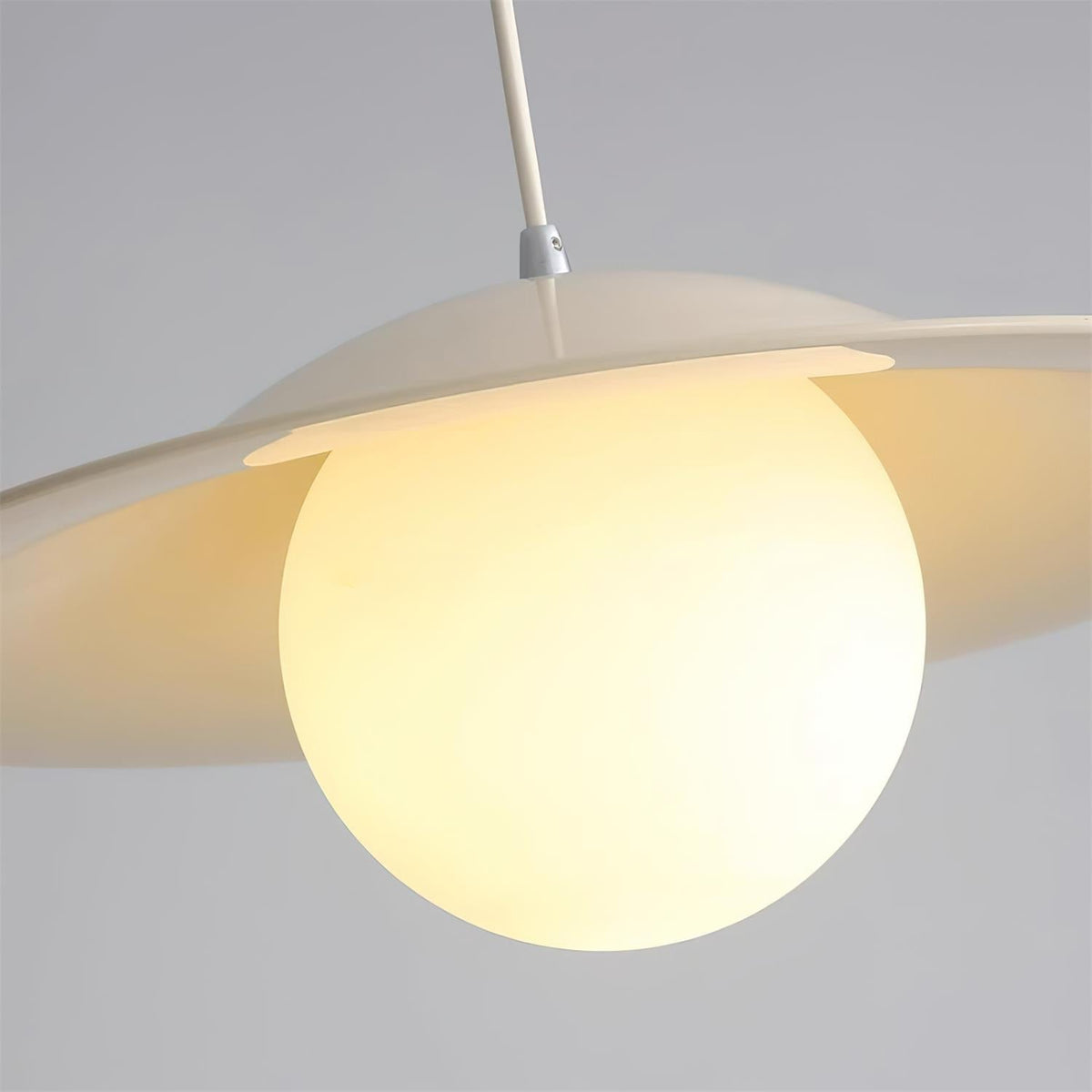Glass Shade Metal Pendant Light For Warm Ambience