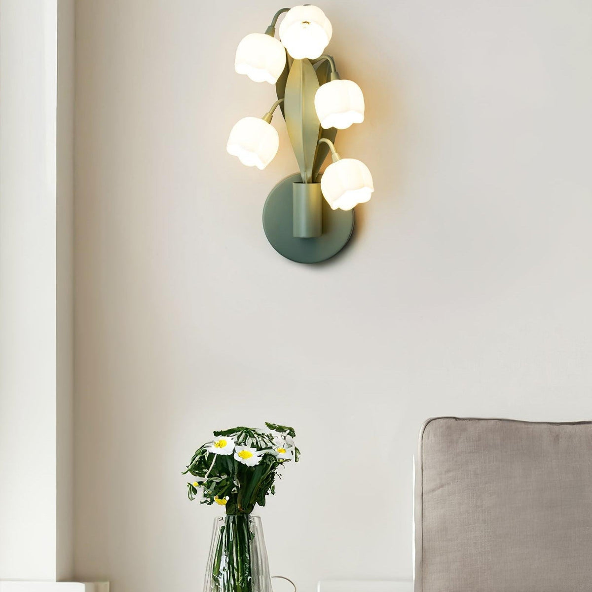 Indoor Wall Light With Lifelike Leaves Inspired By Orchid