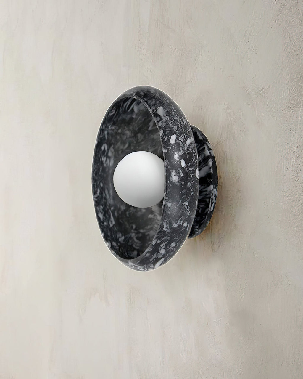 Damp Rated Hardwired Wall Light White Jade Marble