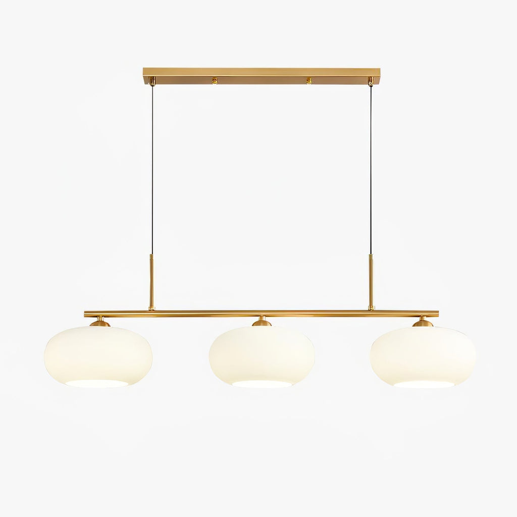 Warm Glow And Three Shades Cream Glass Pendant Light