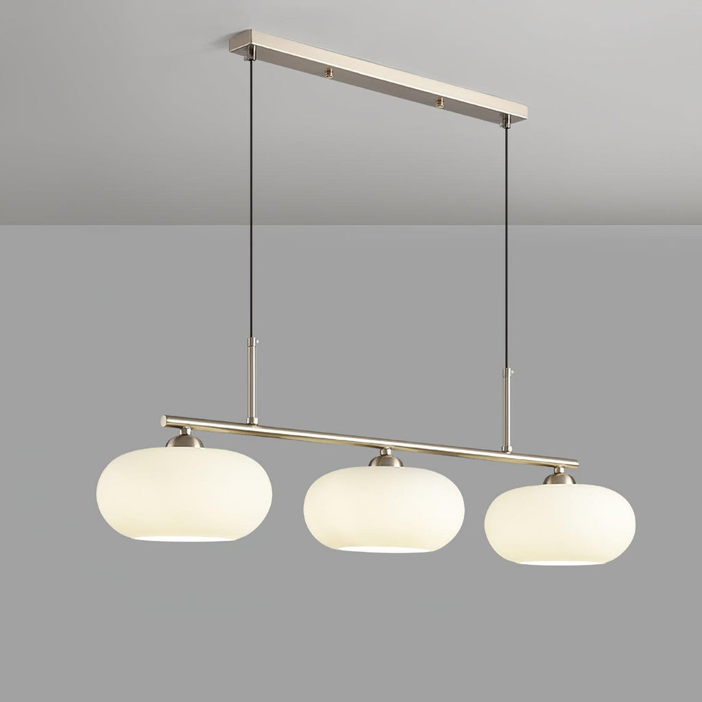 Warm Glow And Three Shades Cream Glass Pendant Light