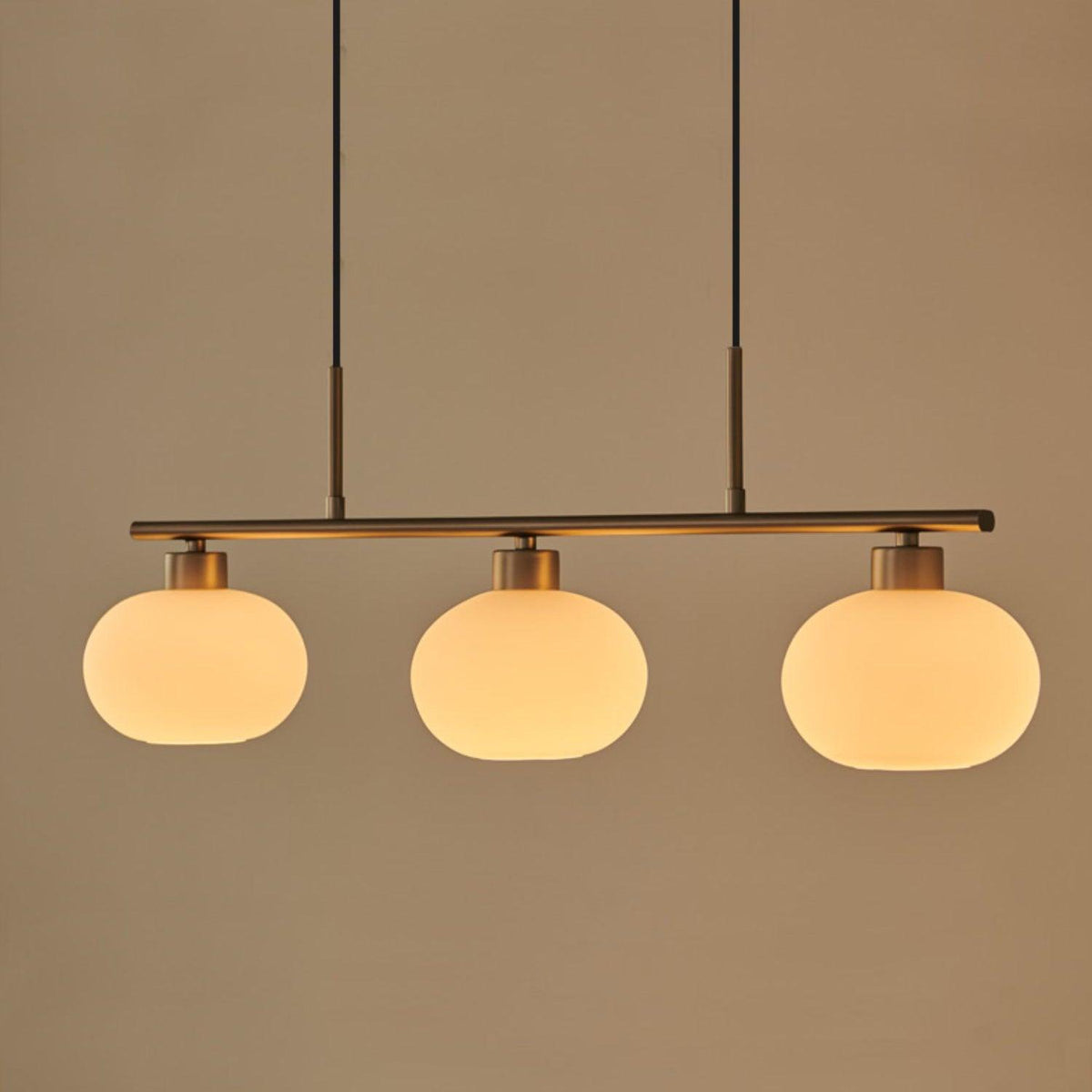 Warm Glow And Three Shades Cream Glass Pendant Light