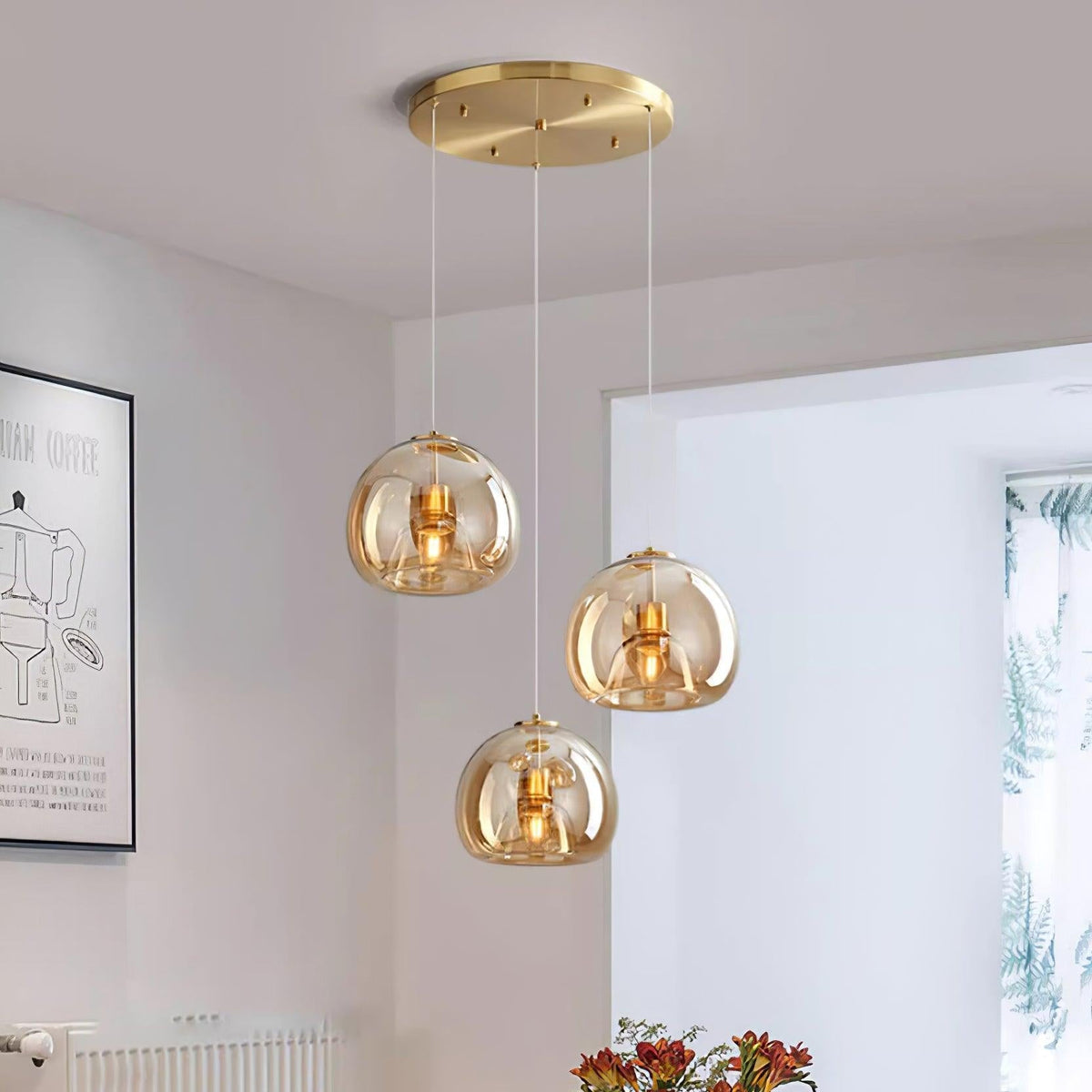 Modern Interiors Glass Dimmable Pendant Light