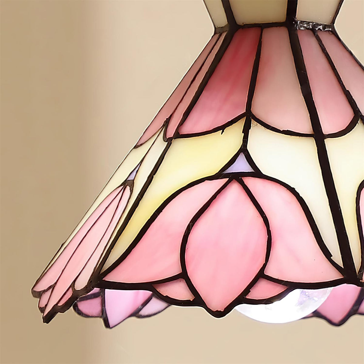 Soft Warm Glow Rose Glass Pendant Light