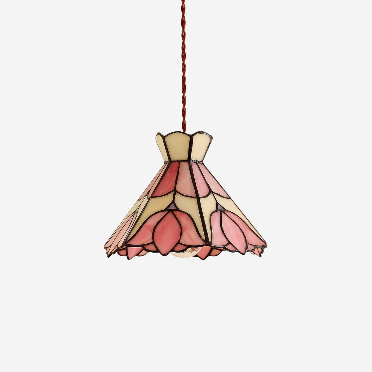 Soft Warm Glow Rose Glass Pendant Light