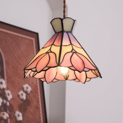 Soft Warm Glow Rose Glass Pendant Light