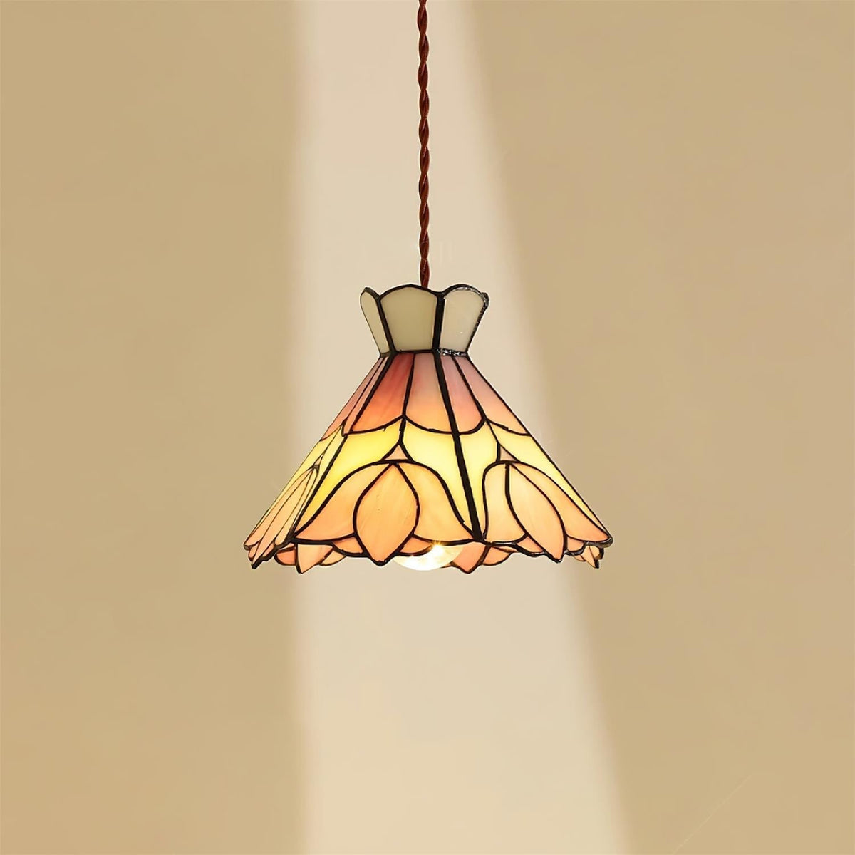 Soft Warm Glow Rose Glass Pendant Light