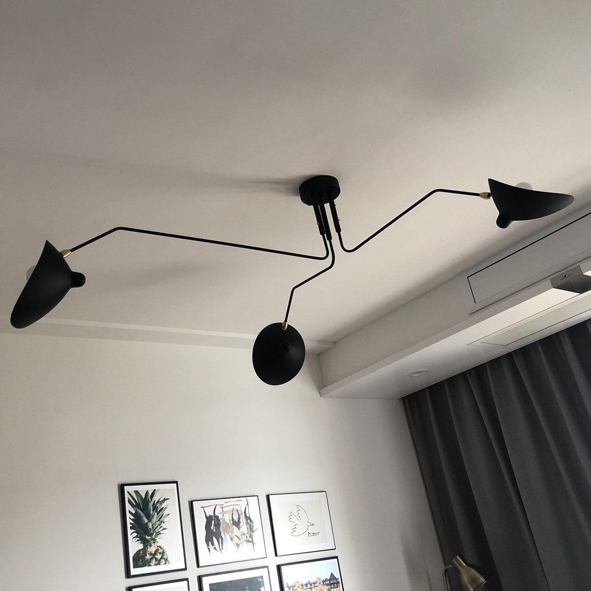 Ceiling Light Three Industrial Arm