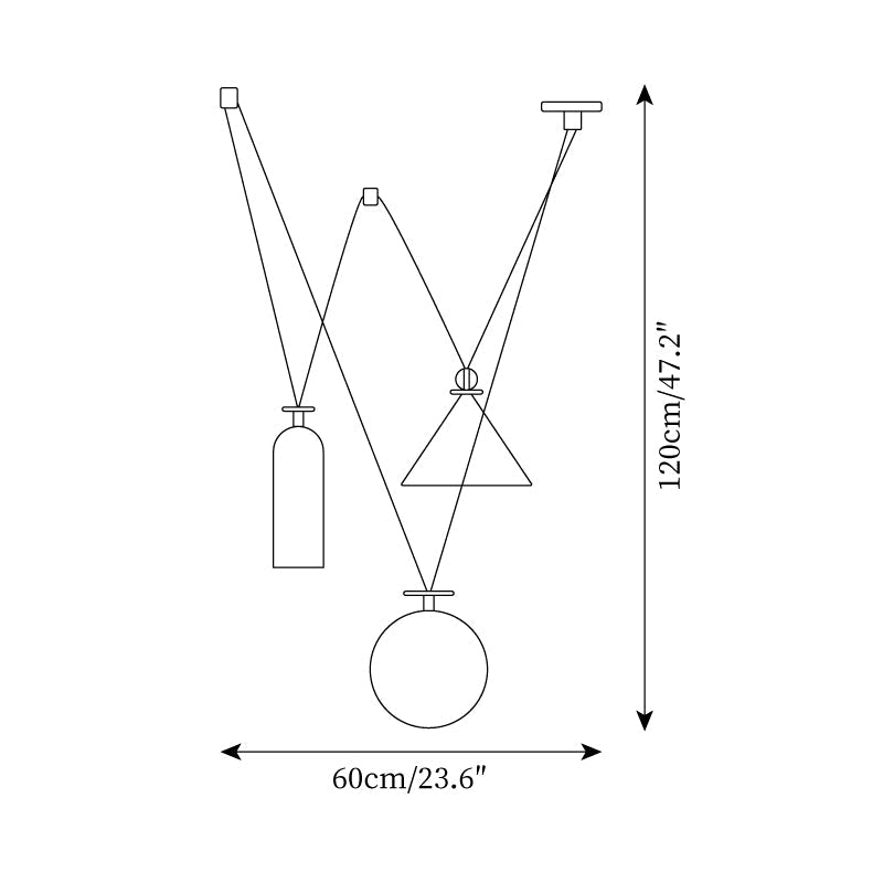 Adjustable Height Geometric Pendant Light