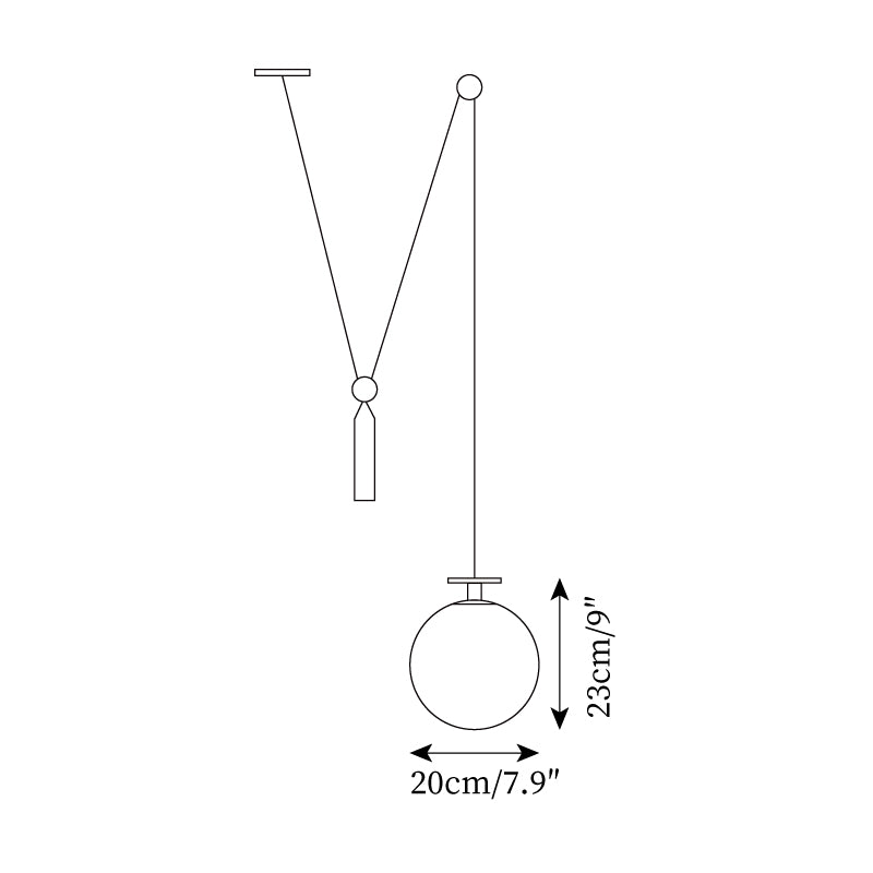 Adjustable Height Geometric Pendant Light
