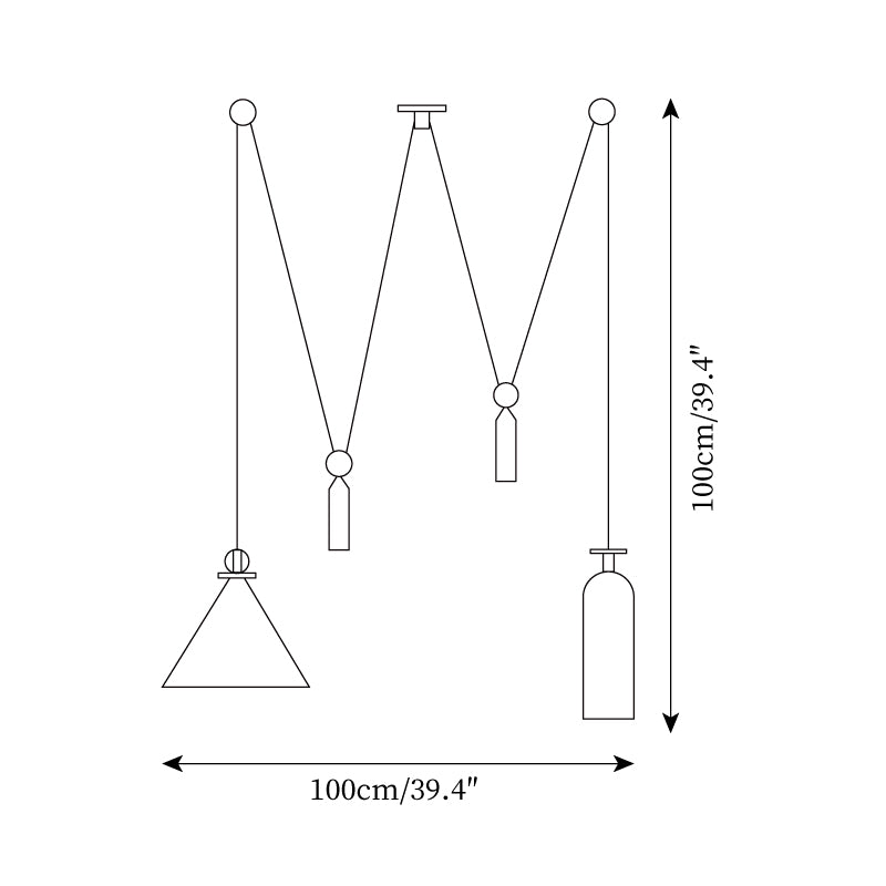 Adjustable Height Geometric Pendant Light