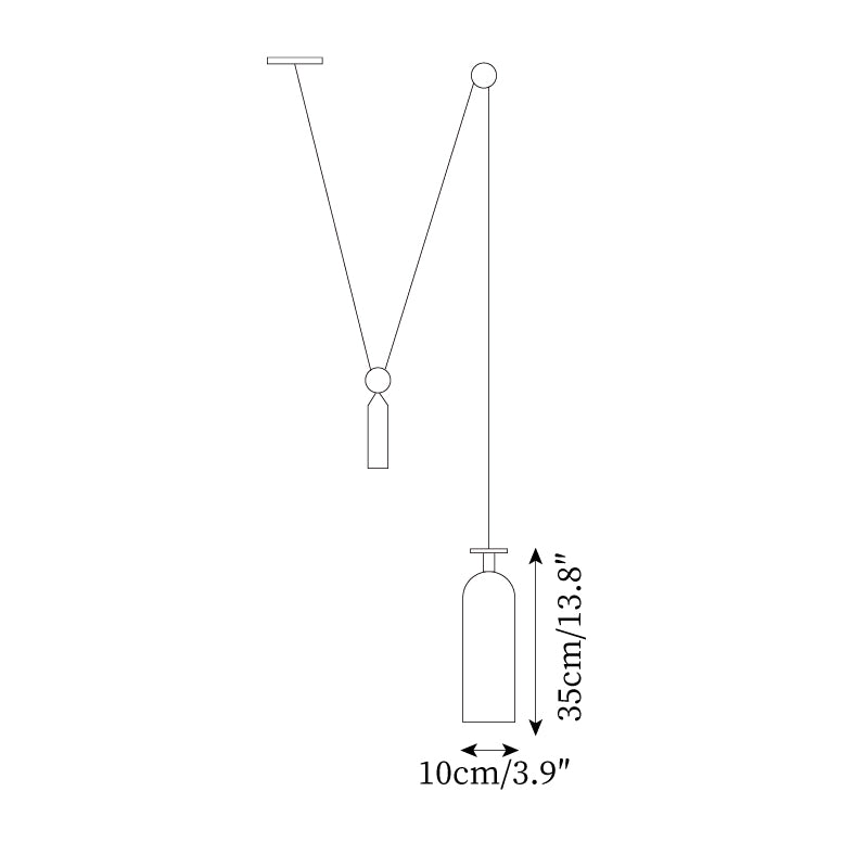 Adjustable Height Geometric Pendant Light