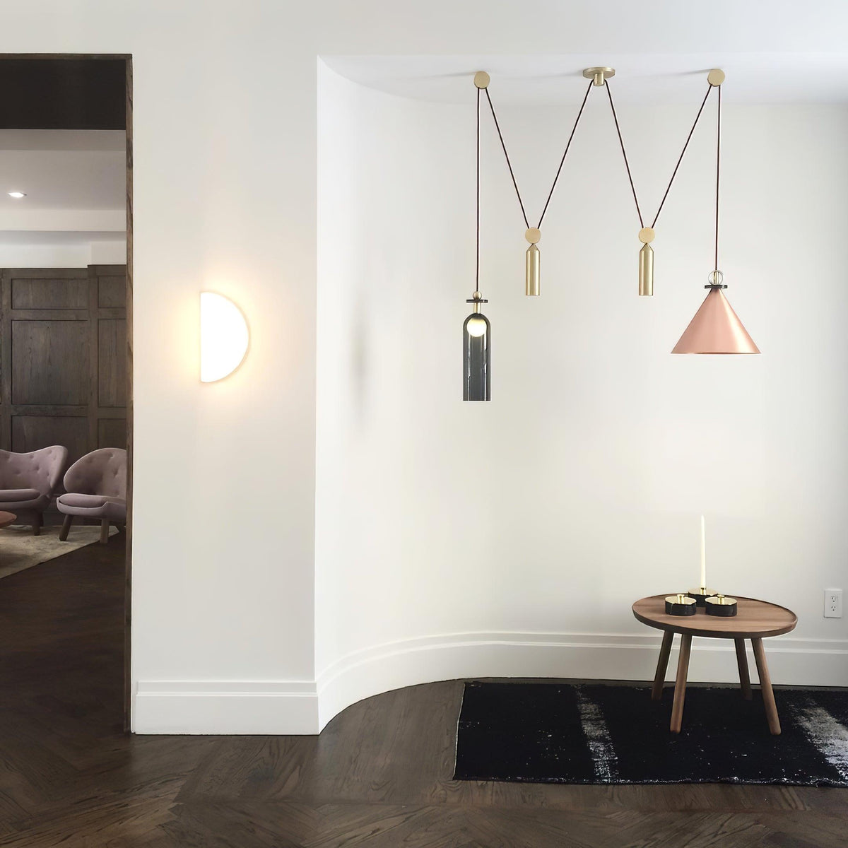 Adjustable Height Geometric Pendant Light