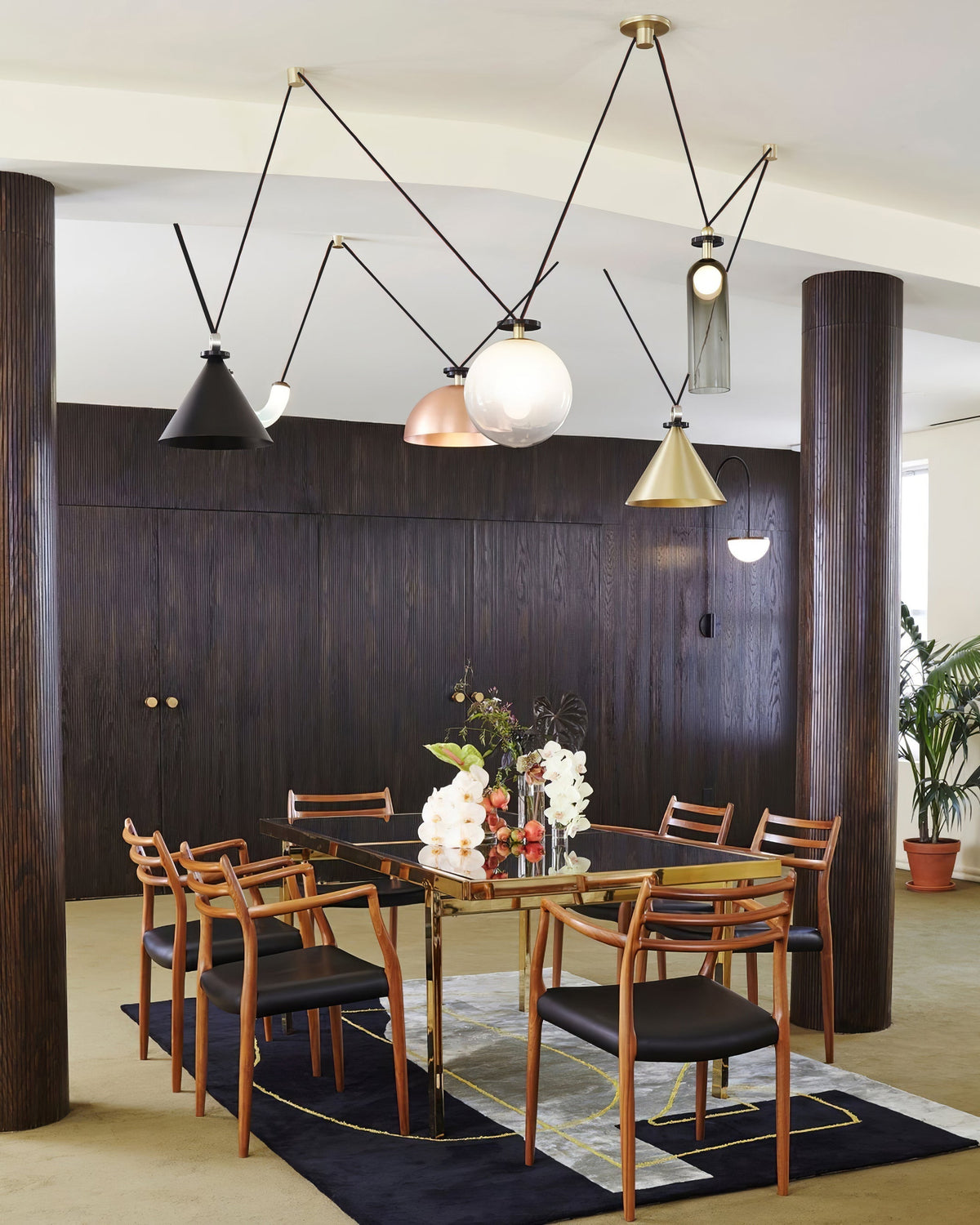 Adjustable Height Geometric Pendant Light