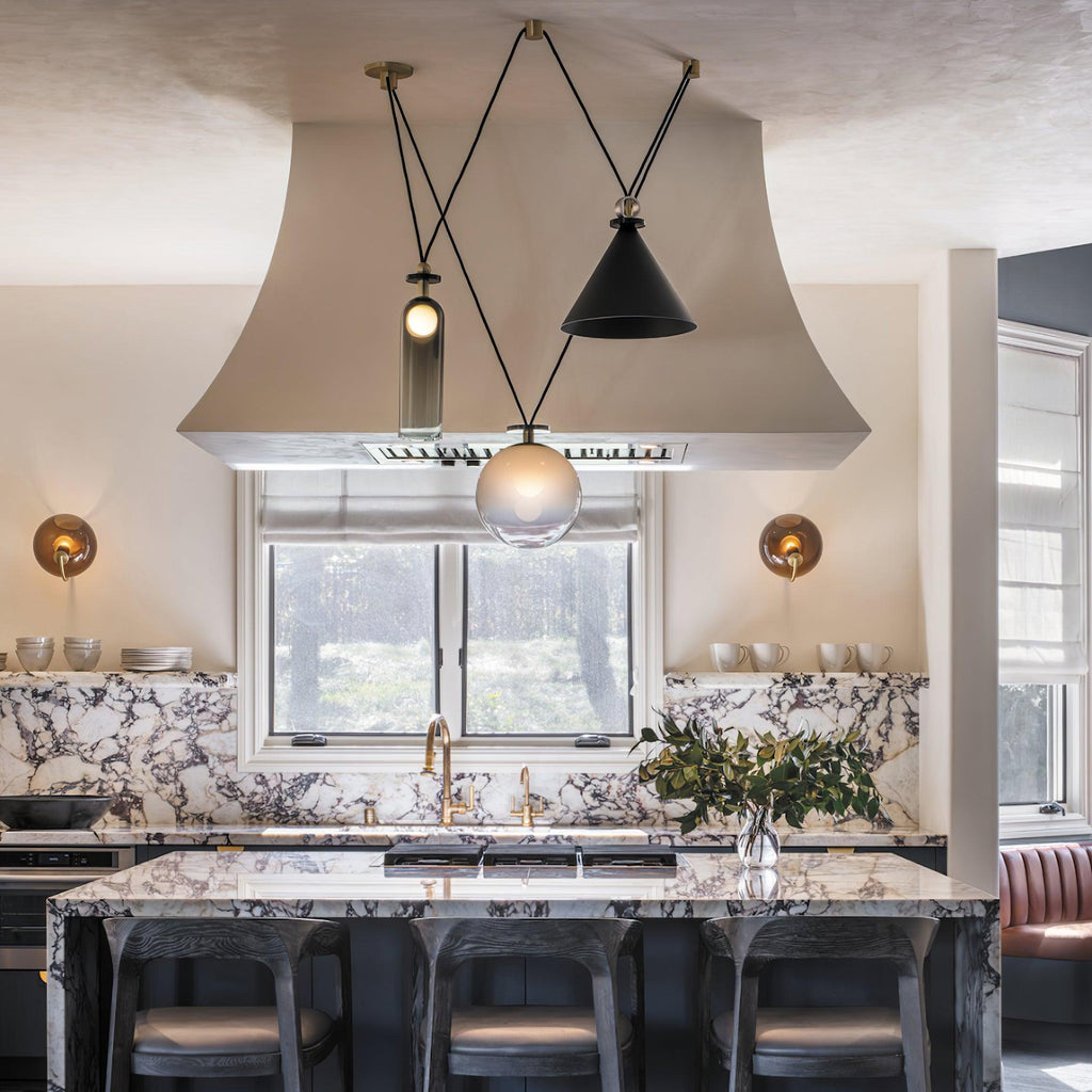 Adjustable Height Geometric Pendant Light