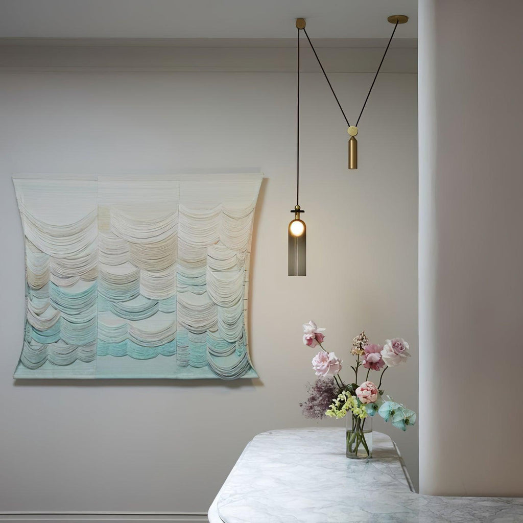 Adjustable Height Geometric Pendant Light