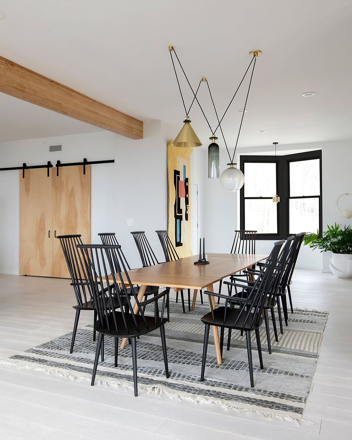 Adjustable Height Geometric Pendant Light