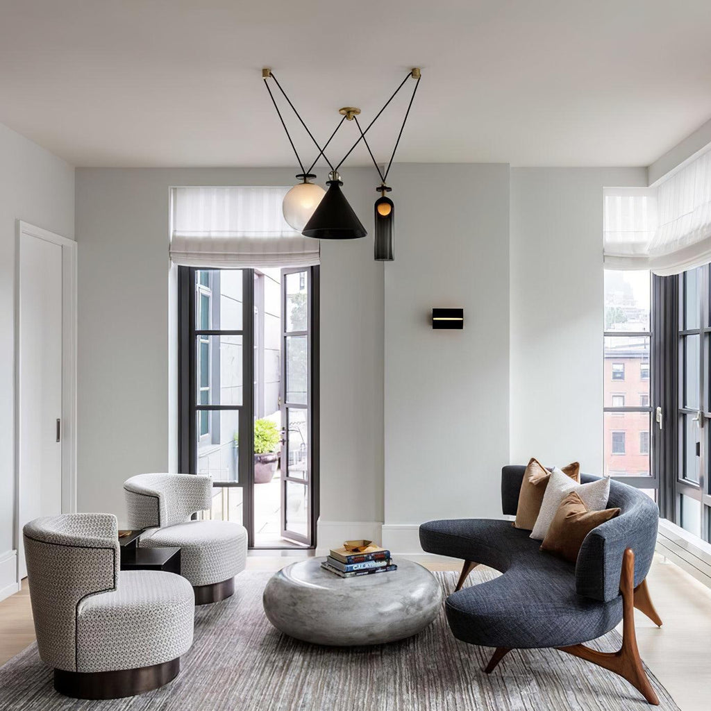 Adjustable Height Geometric Pendant Light