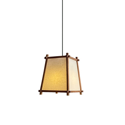 Warm Glow Geometric Fabric Pendant Light