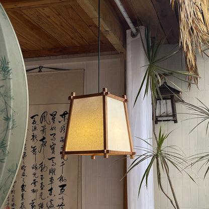 Warm Glow Geometric Fabric Pendant Light