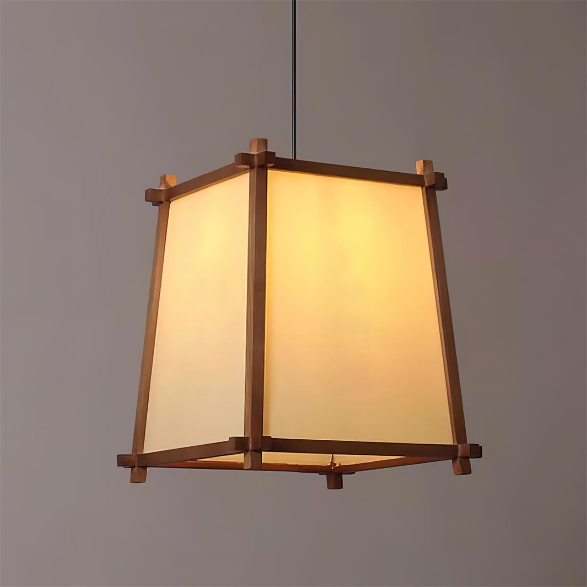 Warm Glow Geometric Fabric Pendant Light