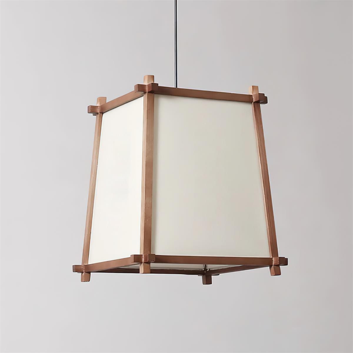 Warm Glow Geometric Fabric Pendant Light