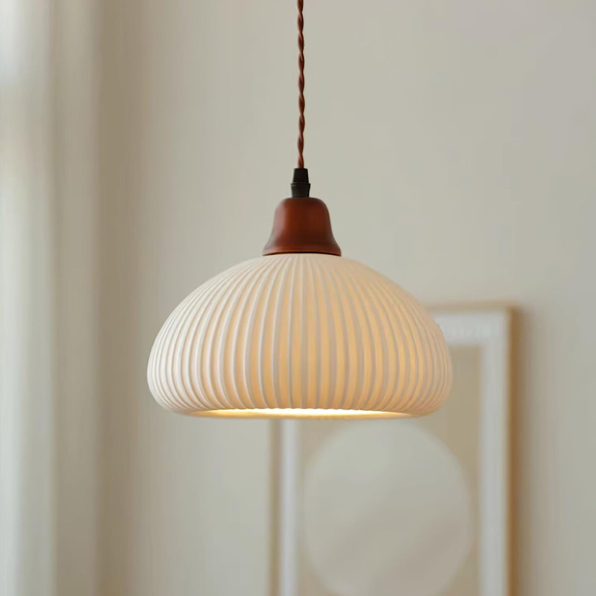 Ceramic Globe Pendant Light With Warm Glow