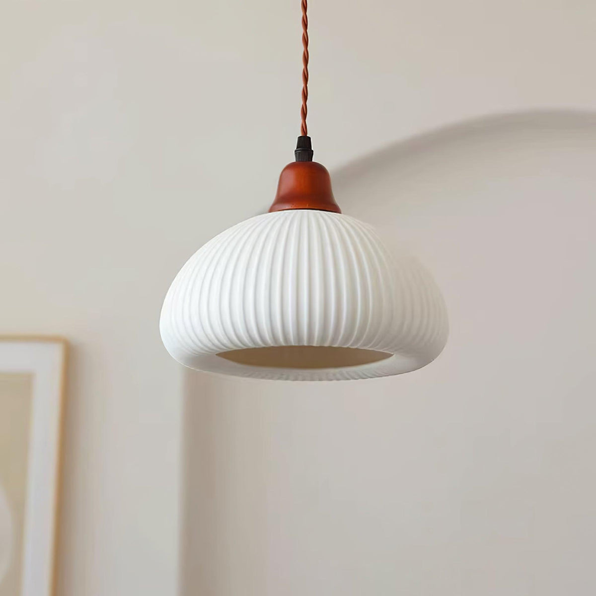 Ceramic Globe Pendant Light With Warm Glow