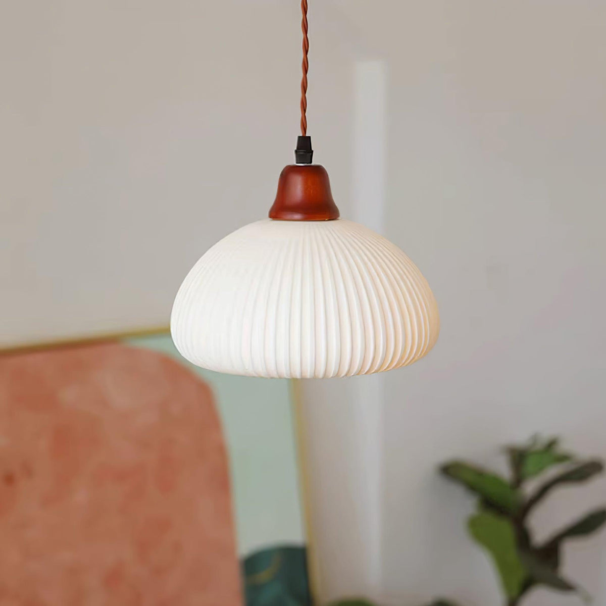 Ceramic Globe Pendant Light With Warm Glow