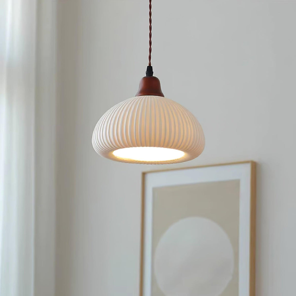 Ceramic Globe Pendant Light With Warm Glow