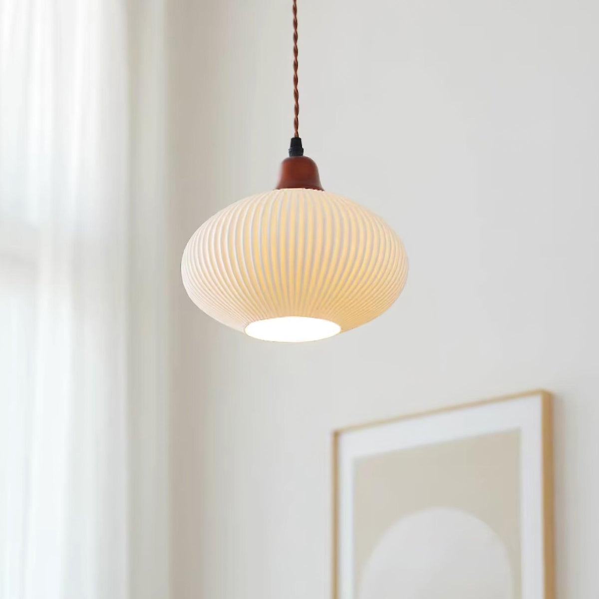 Ceramic Globe Pendant Light With Warm Glow