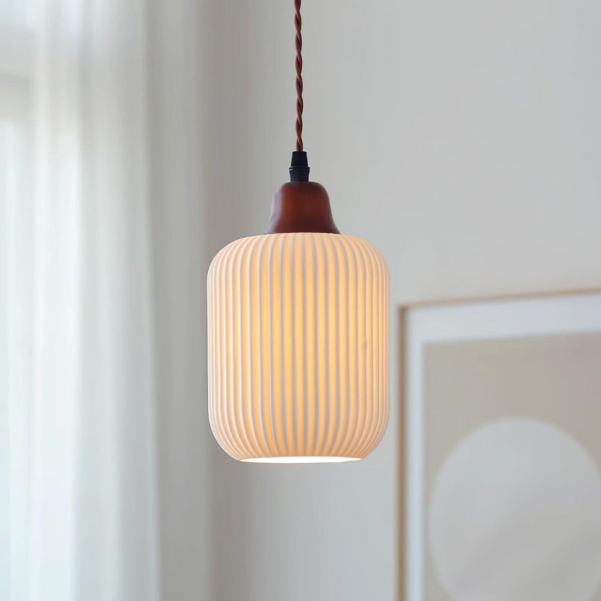 Ceramic Globe Pendant Light With Warm Glow
