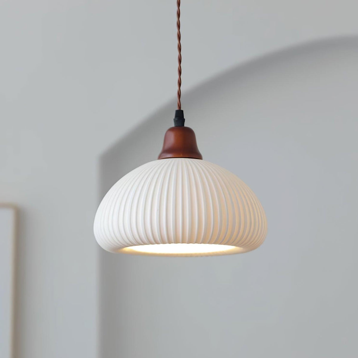Ceramic Globe Pendant Light With Warm Glow