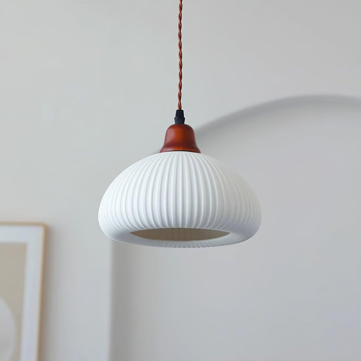 Ceramic Globe Pendant Light With Warm Glow