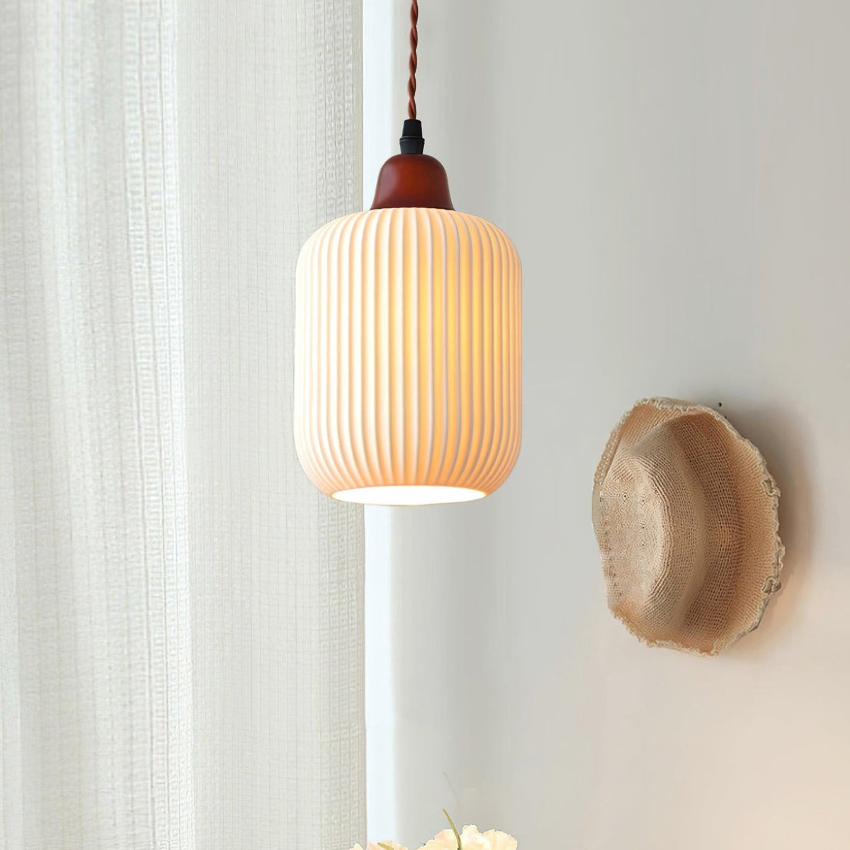 Ceramic Globe Pendant Light With Warm Glow