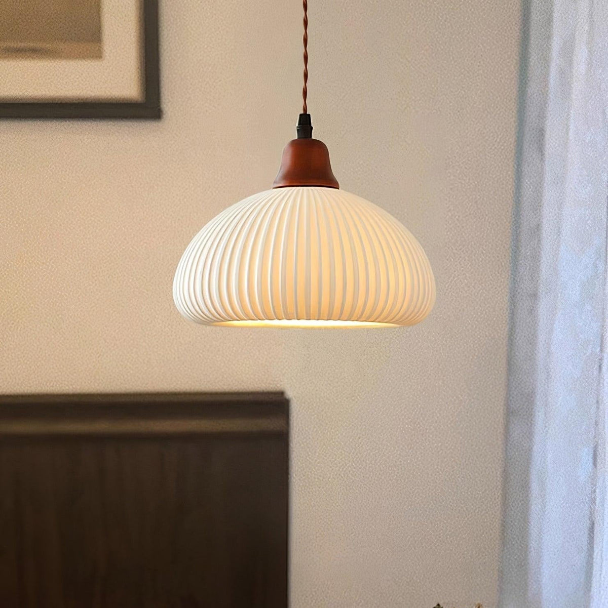 Ceramic Globe Pendant Light With Warm Glow