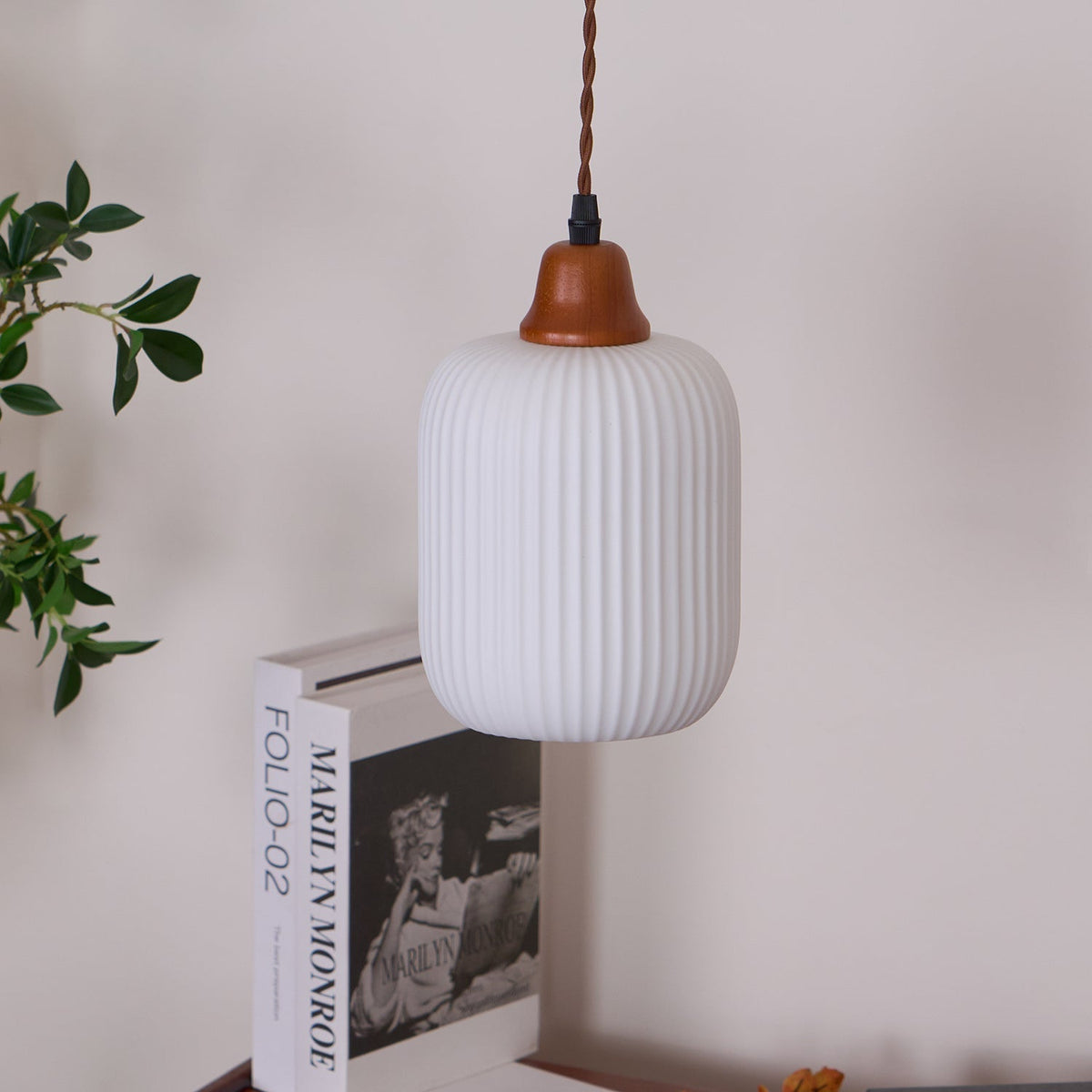 Ceramic Globe Pendant Light With Warm Glow