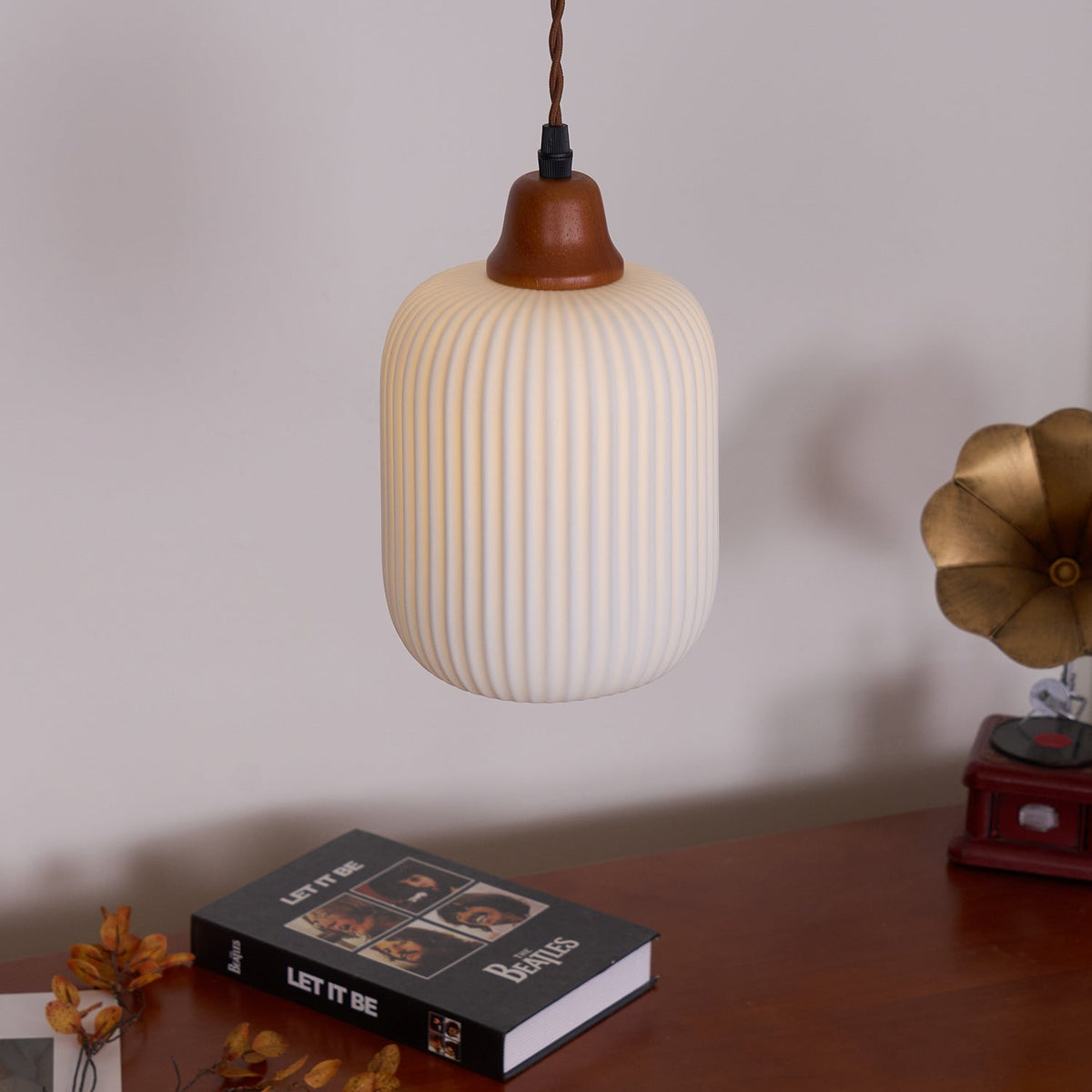 Ceramic Globe Pendant Light With Warm Glow