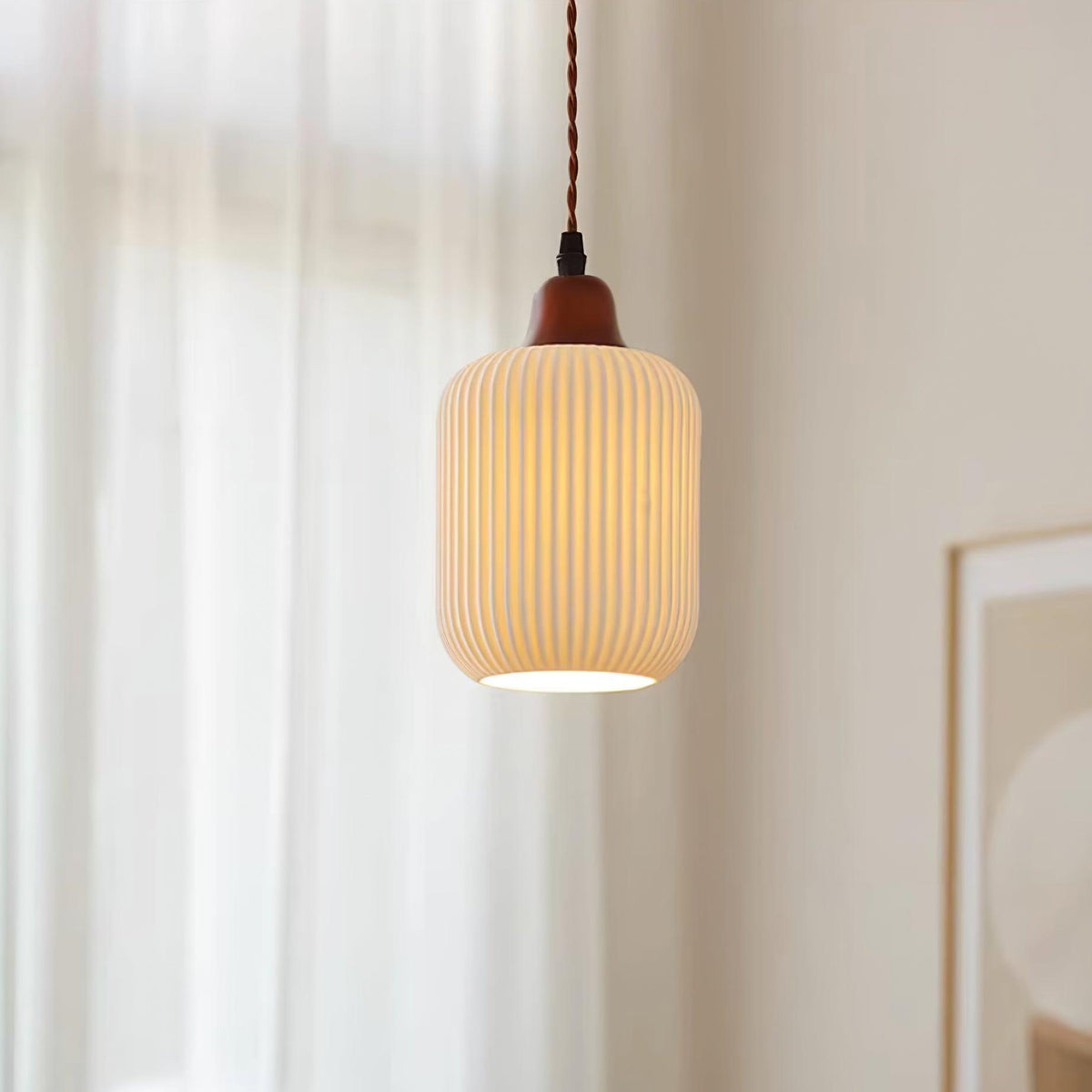 Ceramic Globe Pendant Light With Warm Glow