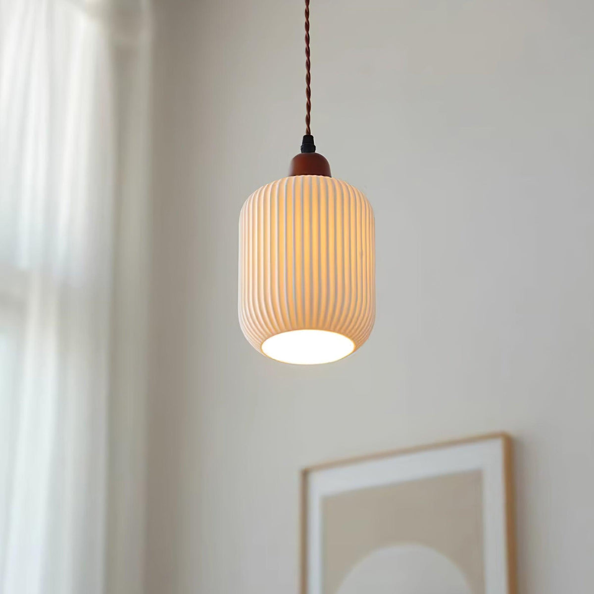 Ceramic Globe Pendant Light With Warm Glow