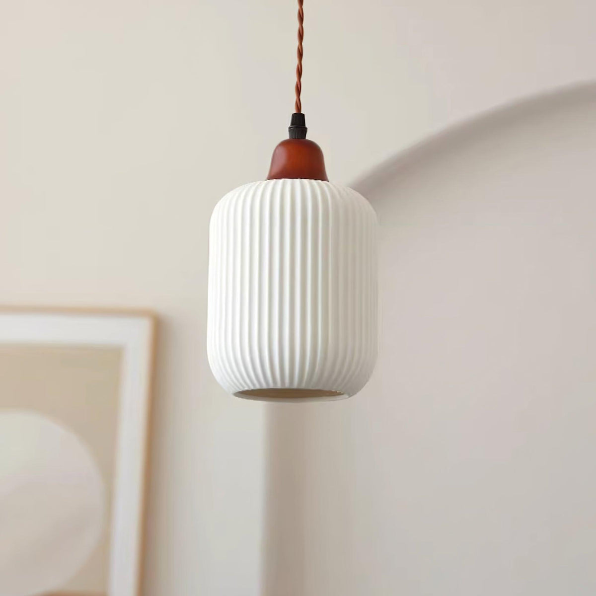 Ceramic Globe Pendant Light With Warm Glow