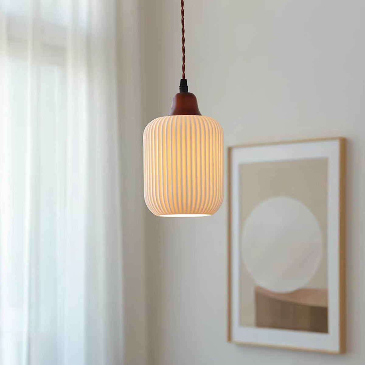 Ceramic Globe Pendant Light With Warm Glow