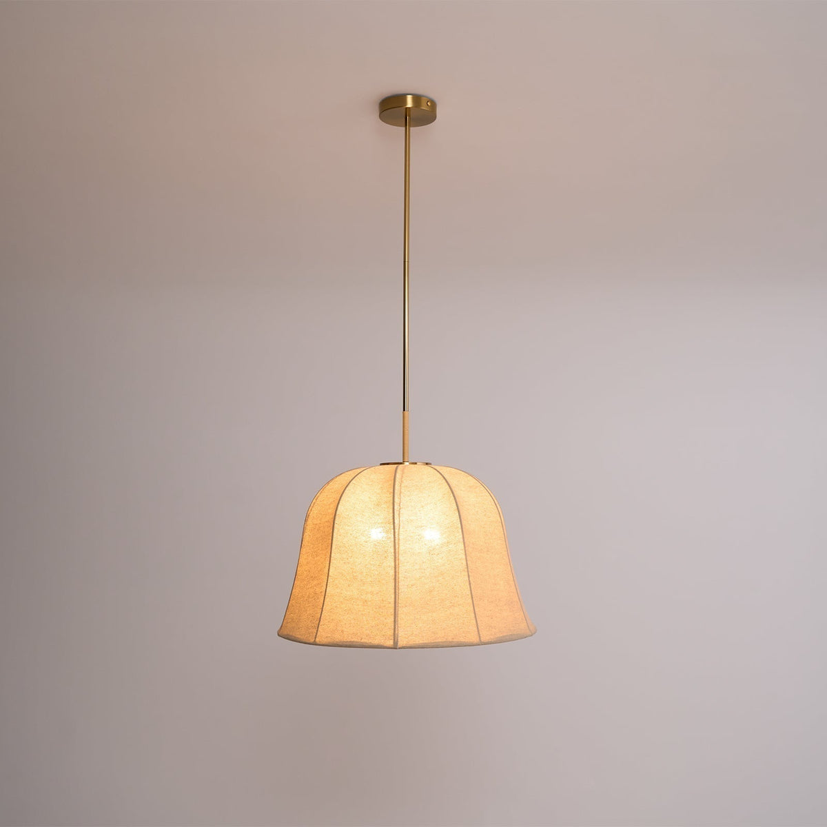 Cozy Warm Glow Fabric Bell Shade Pendant Light