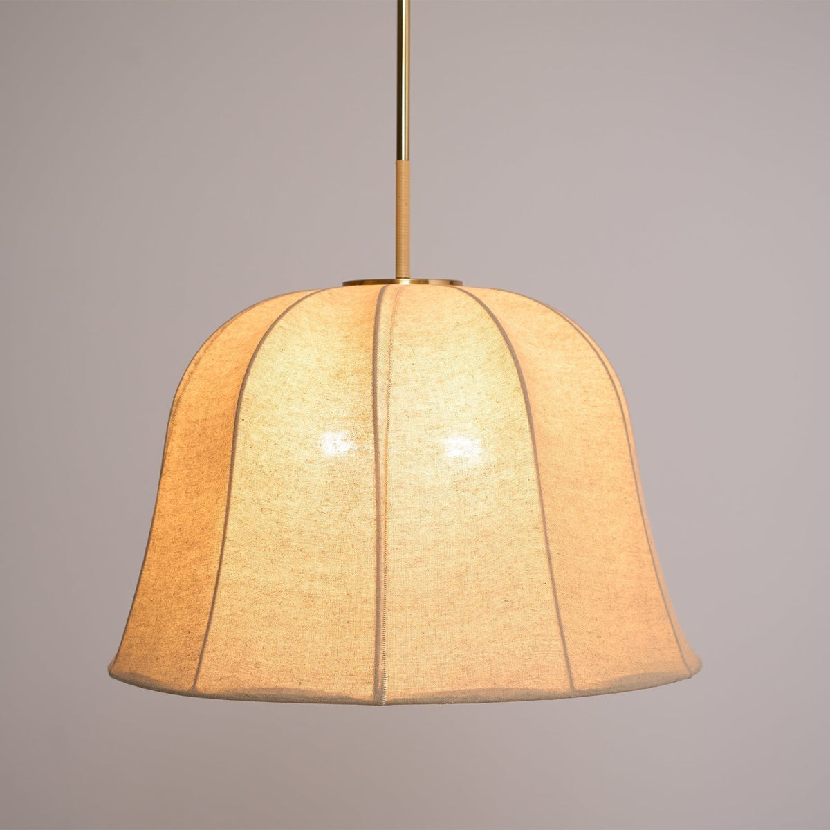 Cozy Warm Glow Fabric Bell Shade Pendant Light