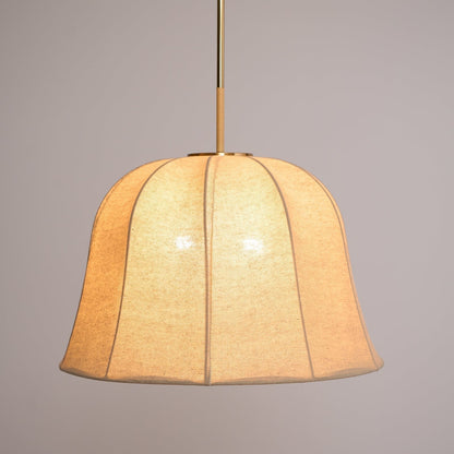 Cozy Warm Glow Fabric Bell Shade Pendant Light